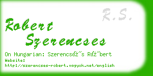 robert szerencses business card